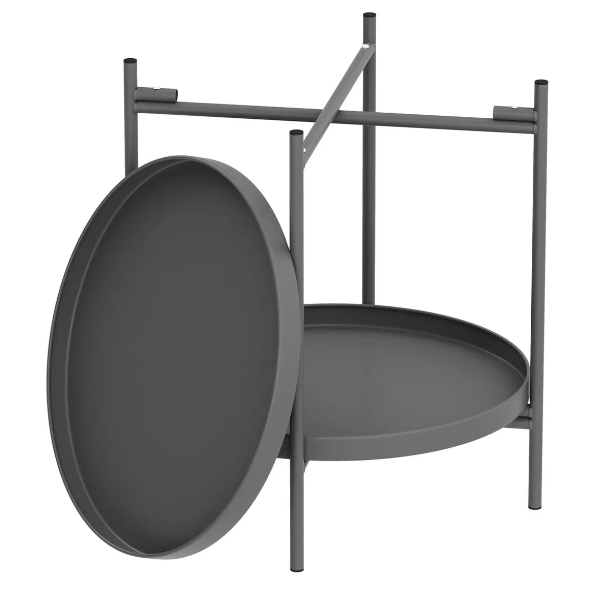 Beistelltisch Metall BRIELLA rund 45 x 53 cm anthrazit