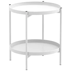 Beistelltisch Metall BRIELLA rund 45 x 53 cm weiss