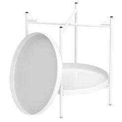 Beistelltisch Metall BRIELLA rund 45 x 53 cm weiss