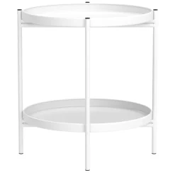 Beistelltisch Metall BRIELLA rund 45 x 53 cm weiss