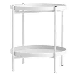Beistelltisch Metall BRIELLA rund 45 x 53 cm weiss