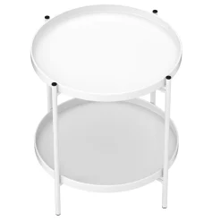 Beistelltisch Metall BRIELLA rund 45 x 53 cm weiss