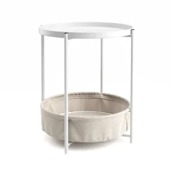Beistelltisch Metall SONYA rund 45 x 48 cm weiss