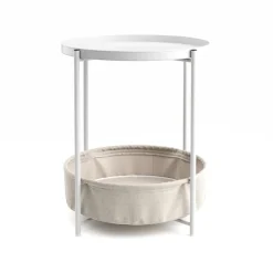 Beistelltisch Metall SONYA rund 45 x 48 cm weiss