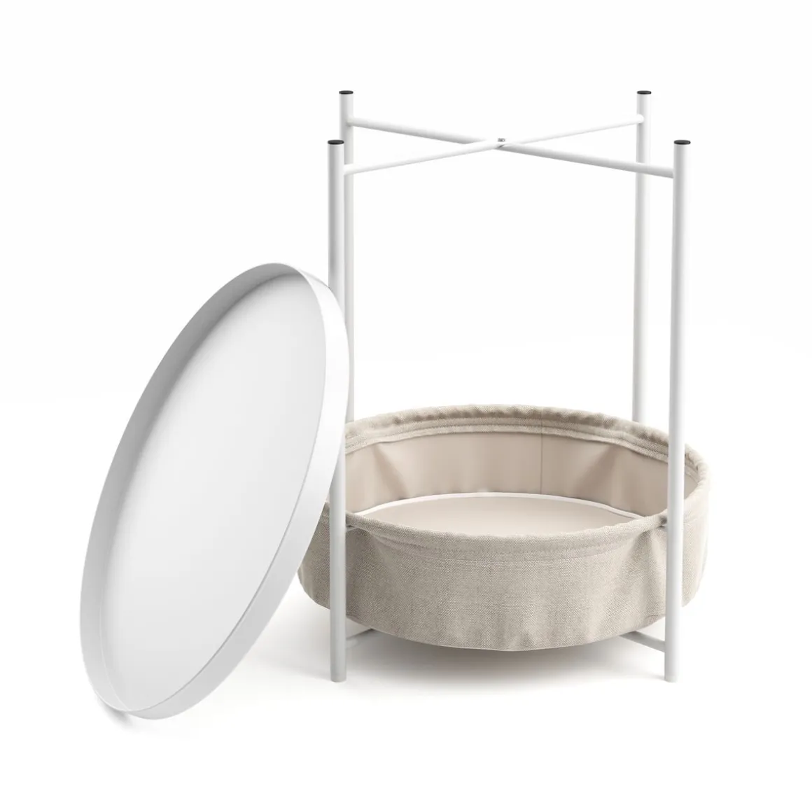 Beistelltisch Metall SONYA rund 45 x 48 cm weiss