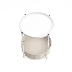 Beistelltisch Metall SONYA rund 45 x 48 cm weiss