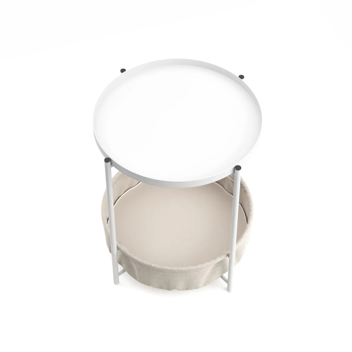 Beistelltisch Metall SONYA rund 45 x 48 cm weiss