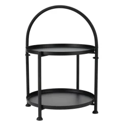 Beistelltisch Metall 34 x 46 cm schwarz