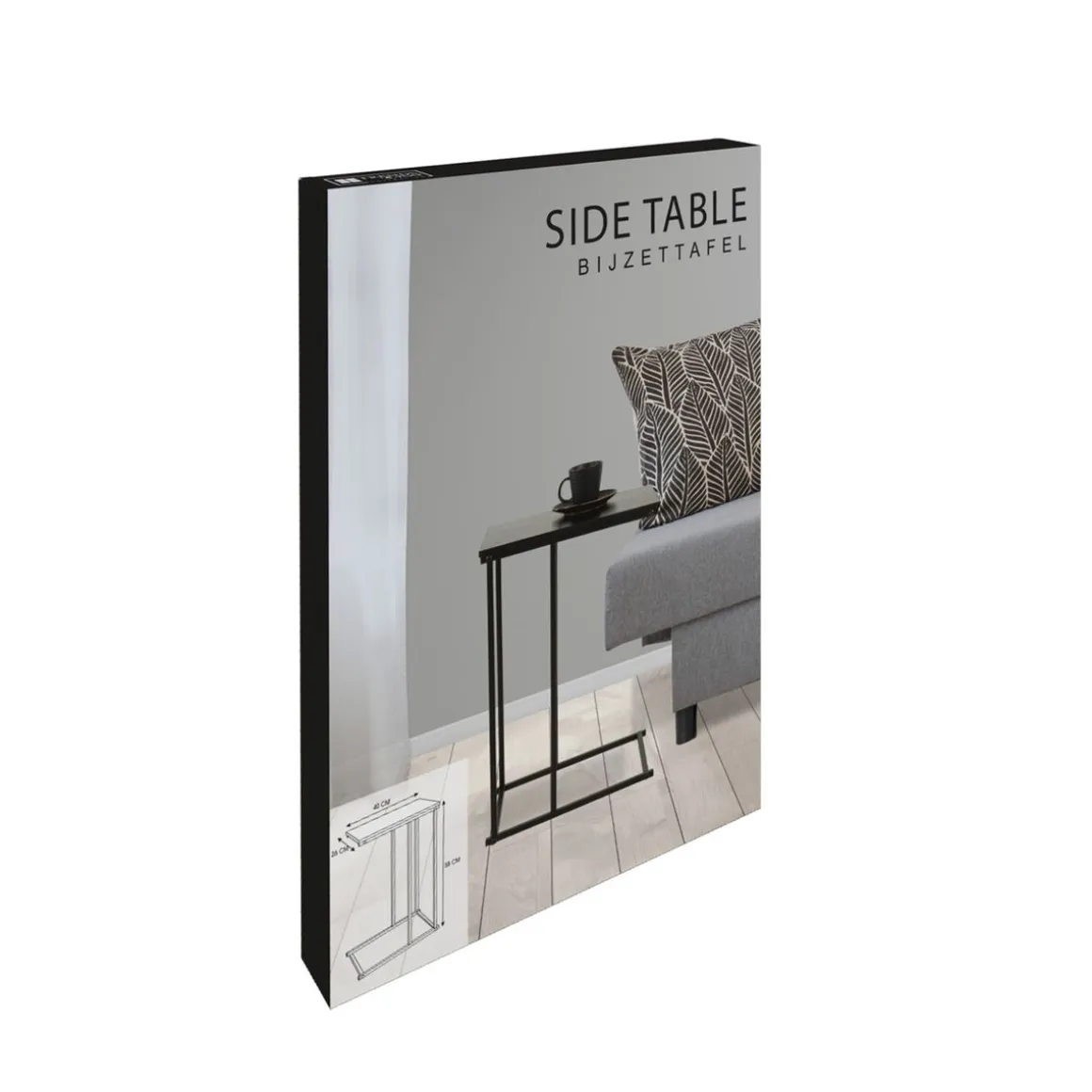 Beistelltisch Metall 40 x 26 x 58 cm schwarz