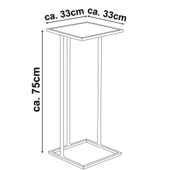 Beistelltisch Metall 33 x 33 x 75 cm schwarz