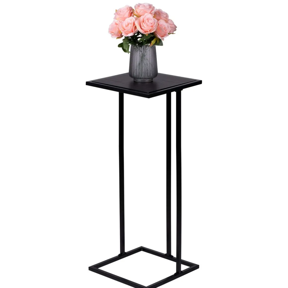 Beistelltisch Metall 33 x 33 x 75 cm schwarz