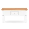 Beistelltisch MORELIA 95 x 55 x 50 cm weiss/natur