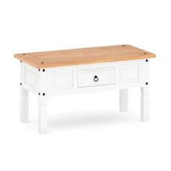 Beistelltisch MORELIA 95 x 55 x 50 cm weiss/natur