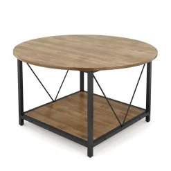 Beistelltisch NIDRA rund 78 x 45 cm braun/schwarz