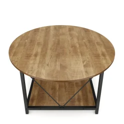 Beistelltisch NIDRA rund 78 x 45 cm braun/schwarz