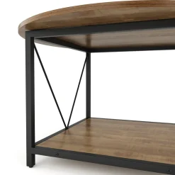 Beistelltisch NIDRA rund 78 x 45 cm braun/schwarz