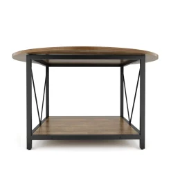 Beistelltisch NIDRA rund 78 x 45 cm braun/schwarz