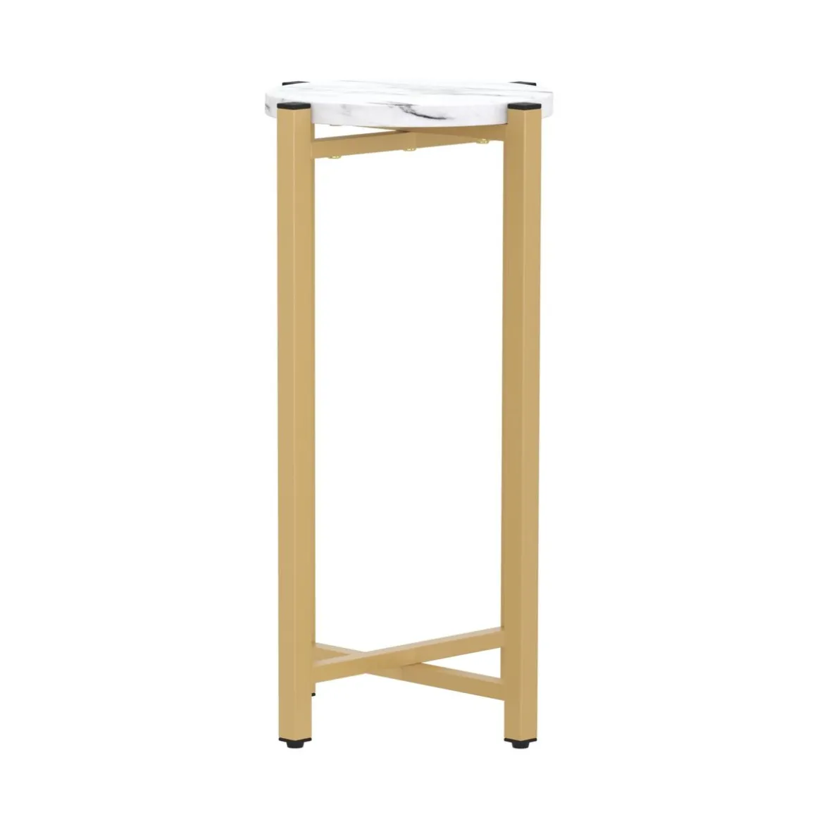 Beistelltisch PANO rund 22 x 22 x 57 cm weiss/gold
