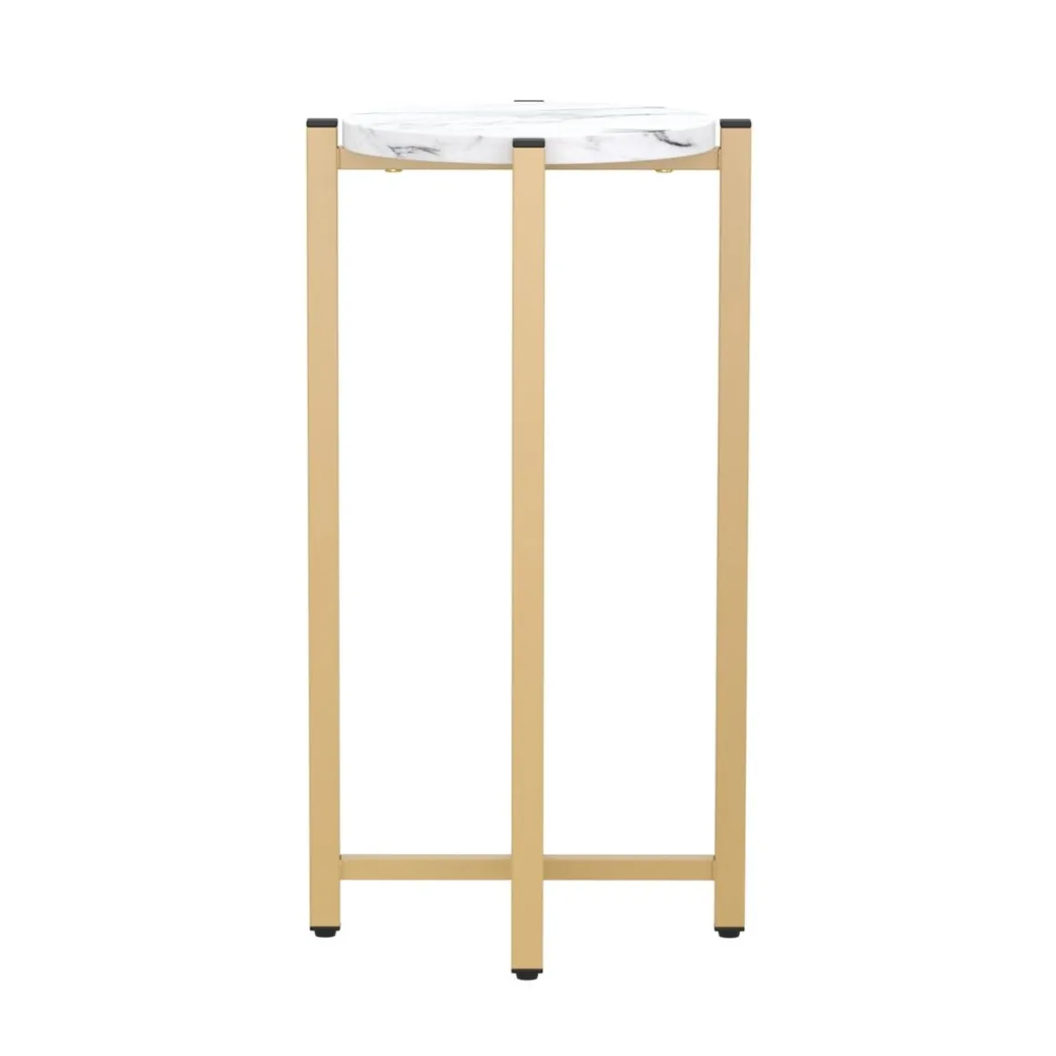 Beistelltisch PANO rund 22 x 22 x 57 cm weiss/gold