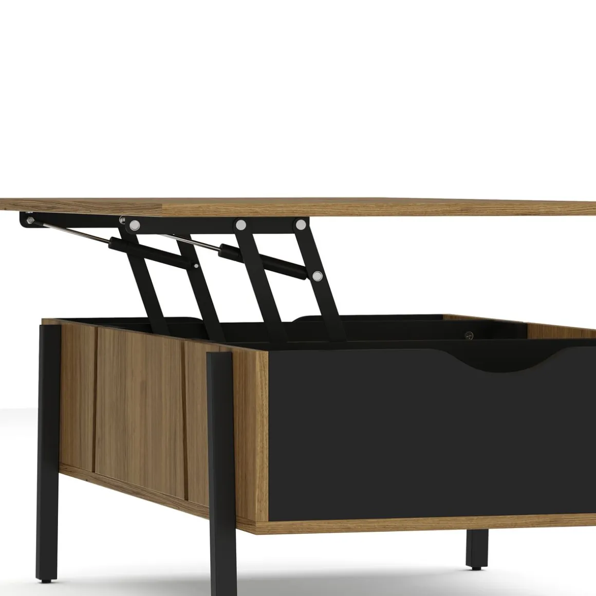 Beistelltisch PROMINA mit Stauraum 107 x 59 x 37 cm braun/schwarz