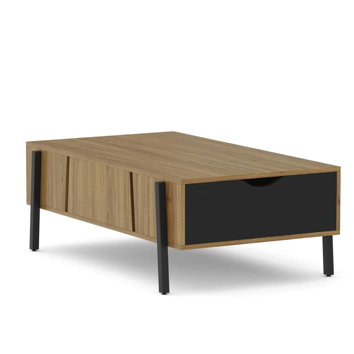 Beistelltisch PROMINA mit Stauraum 107 x 59 x 37 cm braun/schwarz