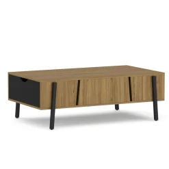 Beistelltisch PROMINA mit Stauraum 107 x 59 x 37 cm braun/schwarz