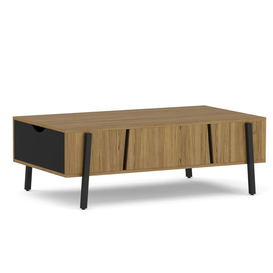 Beistelltisch PROMINA mit Stauraum 107 x 59 x 37 cm braun/schwarz