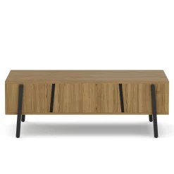 Beistelltisch PROMINA mit Stauraum 107 x 59 x 37 cm braun/schwarz