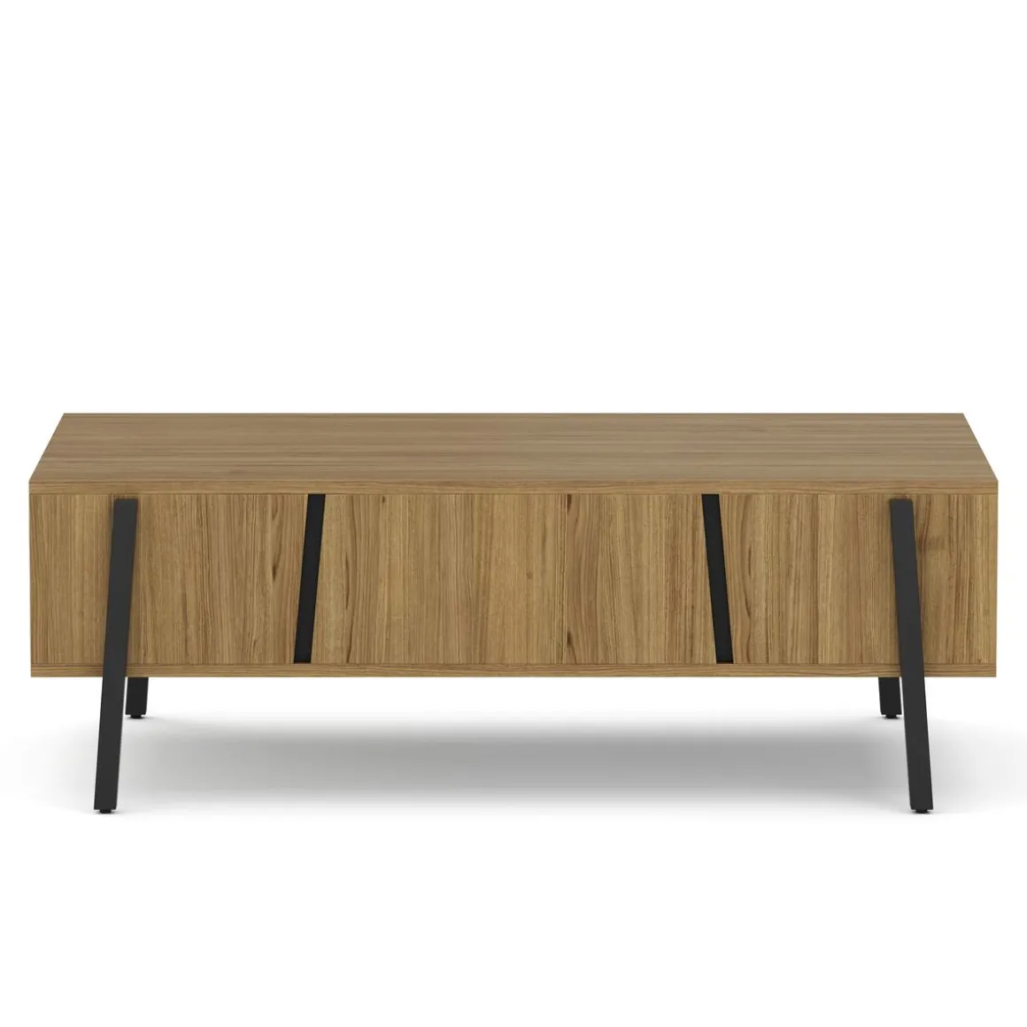 Beistelltisch PROMINA mit Stauraum 107 x 59 x 37 cm braun/schwarz