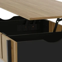 Beistelltisch PROMINA mit Stauraum 107 x 59 x 37 cm braun/schwarz