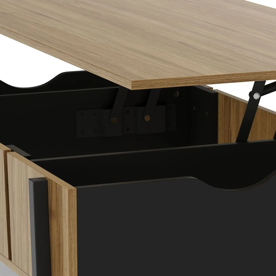 Beistelltisch PROMINA mit Stauraum 107 x 59 x 37 cm braun/schwarz