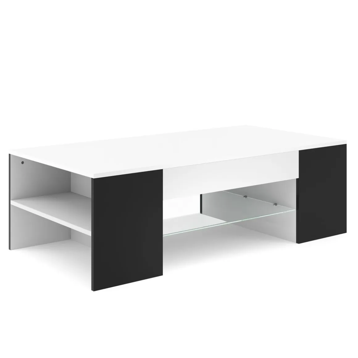 Beistelltisch ROANA 118 x 60 x 37 cm weiss/schwarz