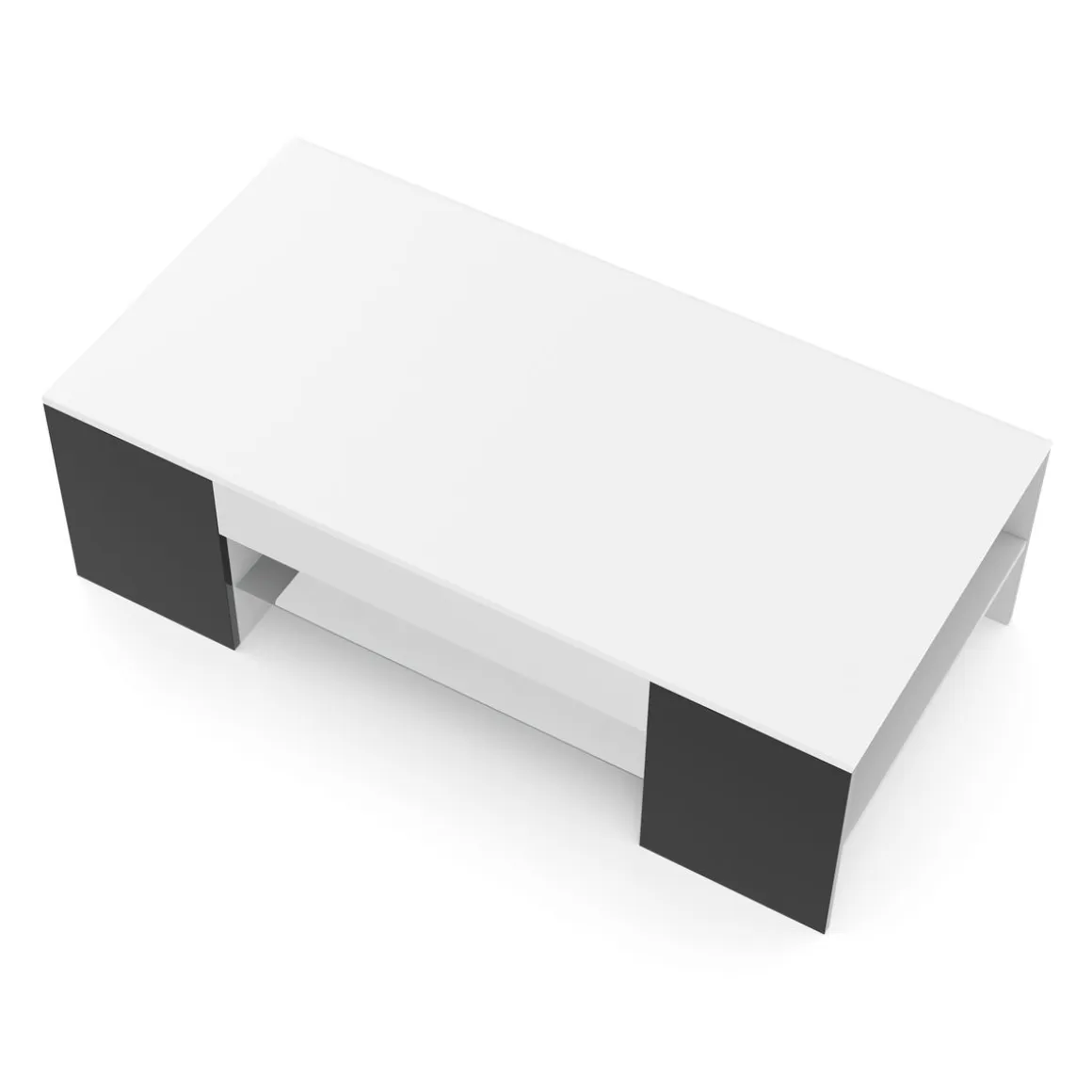 Beistelltisch ROANA 118 x 60 x 37 cm weiss/schwarz