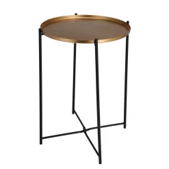 Beistelltisch rund 35 x 47 cm schwarz/gold