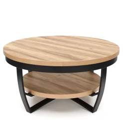 Beistelltisch SERENITY rund 65 x 32 cm braun/schwarz