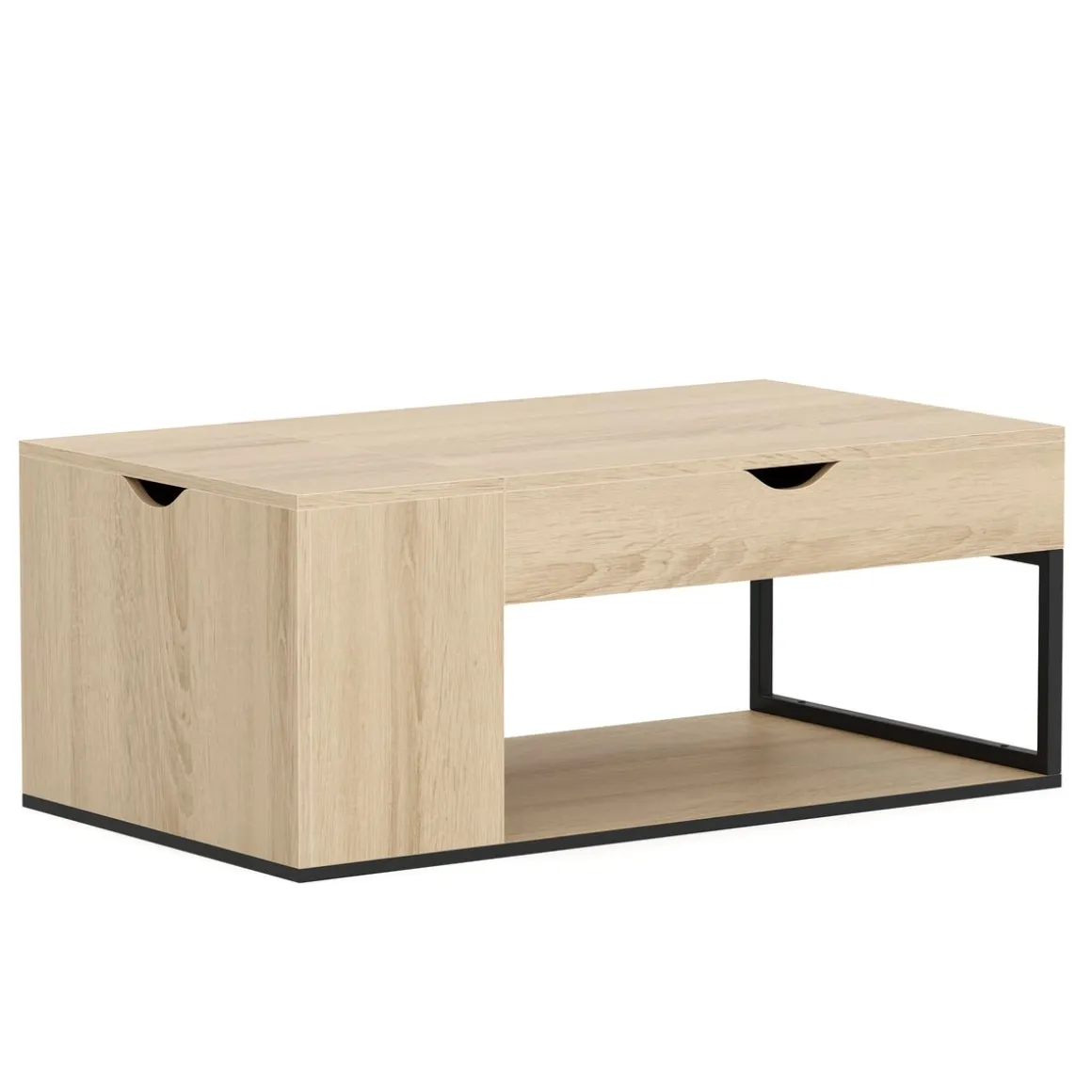 Beistelltisch SIERRA mit Stauraum 100 x 55 x 37 - 55 cm braun