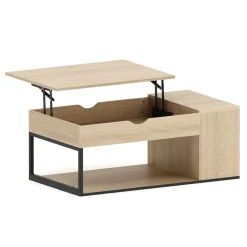 Beistelltisch SIERRA mit Stauraum 100 x 55 x 37 - 55 cm braun