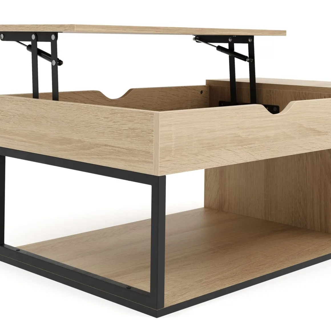 Beistelltisch SIERRA mit Stauraum 100 x 55 x 37 - 55 cm braun