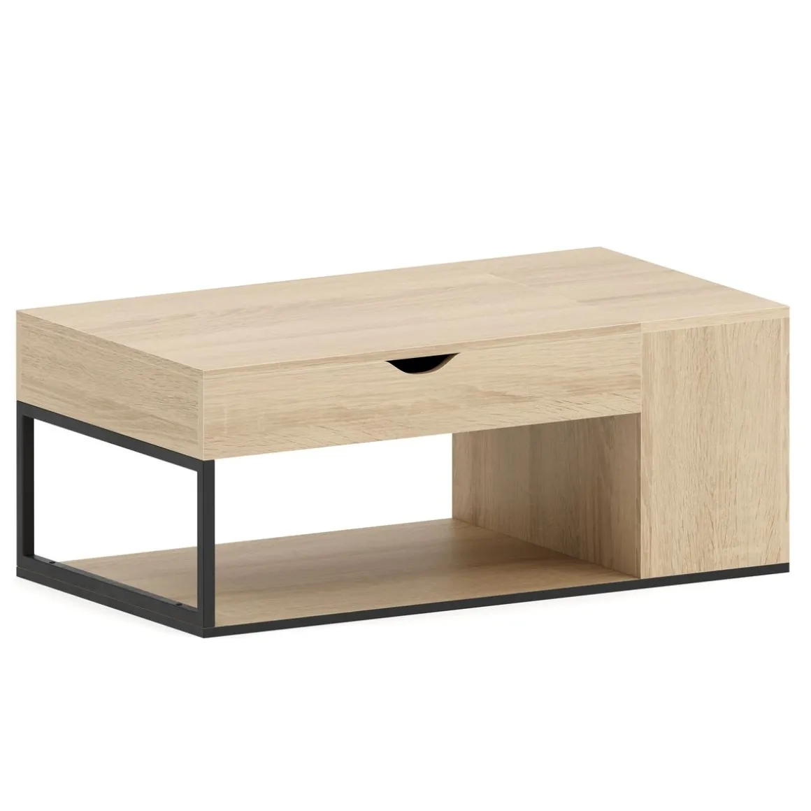 Beistelltisch SIERRA mit Stauraum 100 x 55 x 37 - 55 cm braun