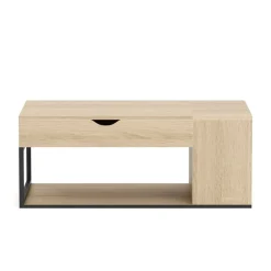 Beistelltisch SIERRA mit Stauraum 100 x 55 x 37 - 55 cm braun