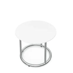 Beistelltisch SUZON rund 2-teilig weiss/silber