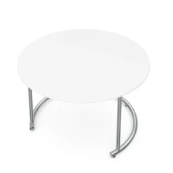 Beistelltisch SUZON rund 2-teilig weiss/silber