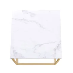 Beistelltisch TYRA 45 x 45 x 50 cm weiss/gold