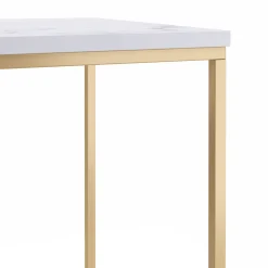 Beistelltisch TYRA 45 x 45 x 50 cm weiss/gold