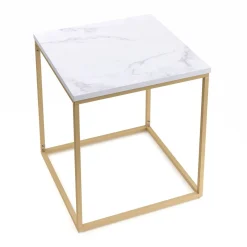 Beistelltisch TYRA 45 x 45 x 50 cm weiss/gold