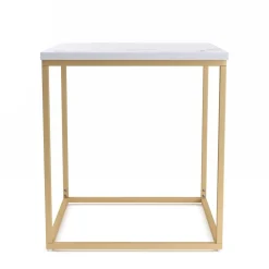 Beistelltisch TYRA 45 x 45 x 50 cm weiss/gold