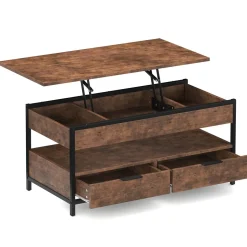 Beistelltisch Vintage BONITA mit Stauraum 100 x 50 x 48 - 62 cm