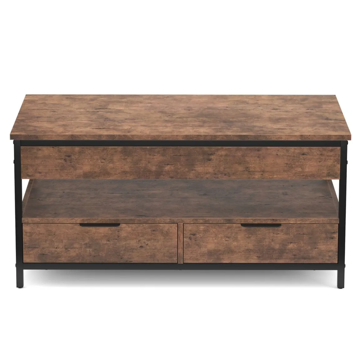 Beistelltisch Vintage BONITA mit Stauraum 100 x 50 x 48 - 62 cm