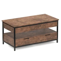 Beistelltisch Vintage BONITA mit Stauraum 100 x 50 x 48 - 62 cm