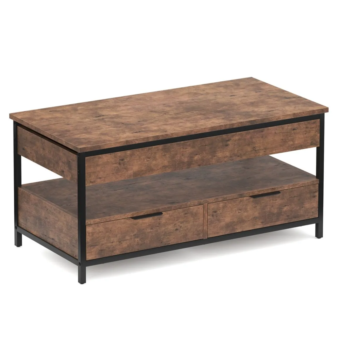 Beistelltisch Vintage BONITA mit Stauraum 100 x 50 x 48 - 62 cm